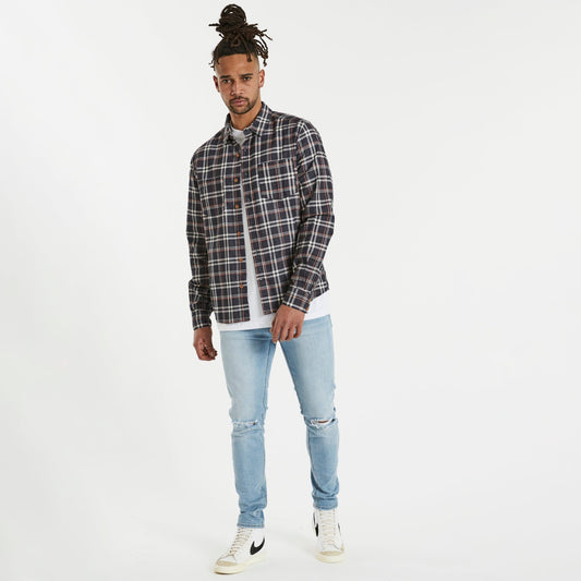 Charge Casual Long Sleeve Shirt Graphite Check