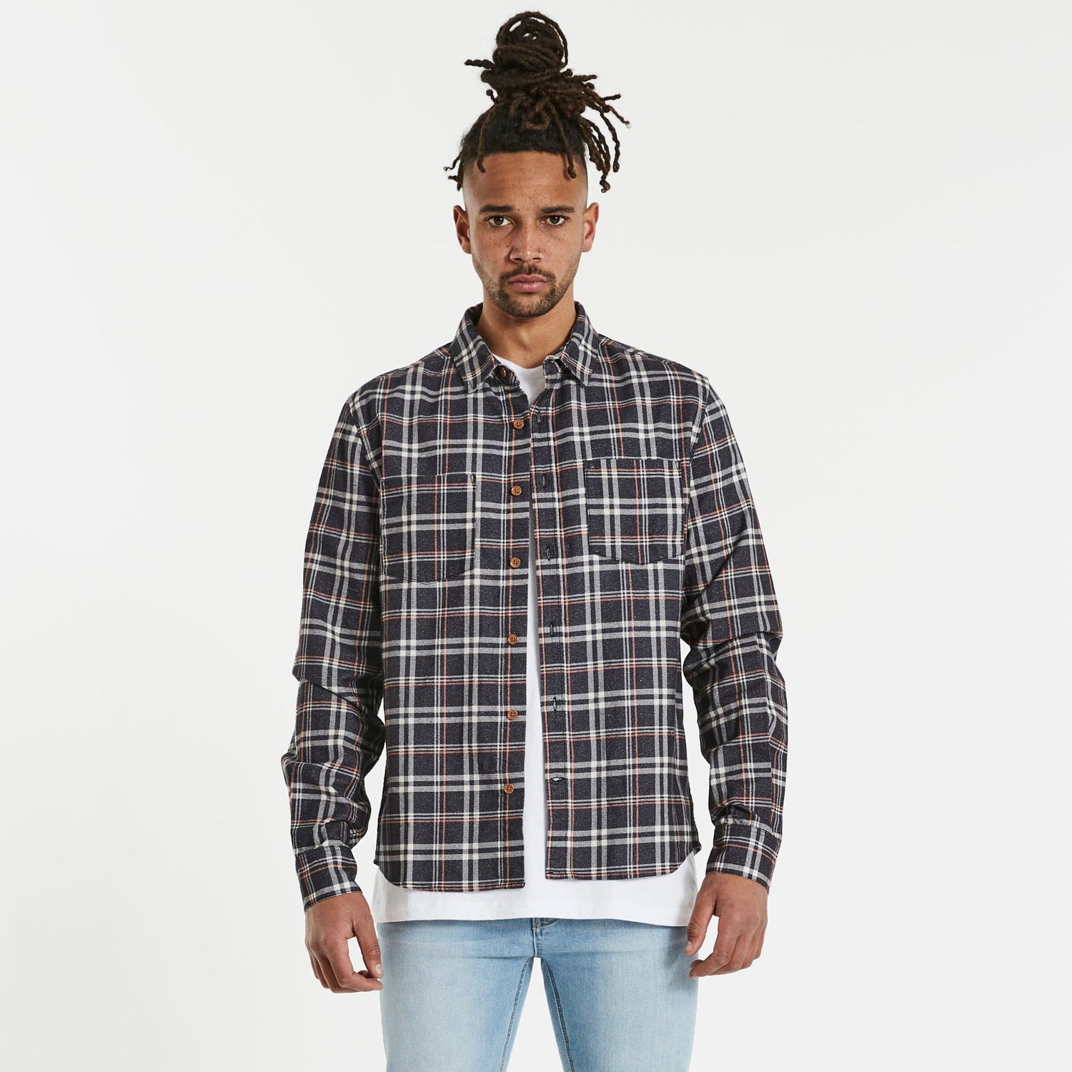 Charge Casual Long Sleeve Shirt Graphite Check