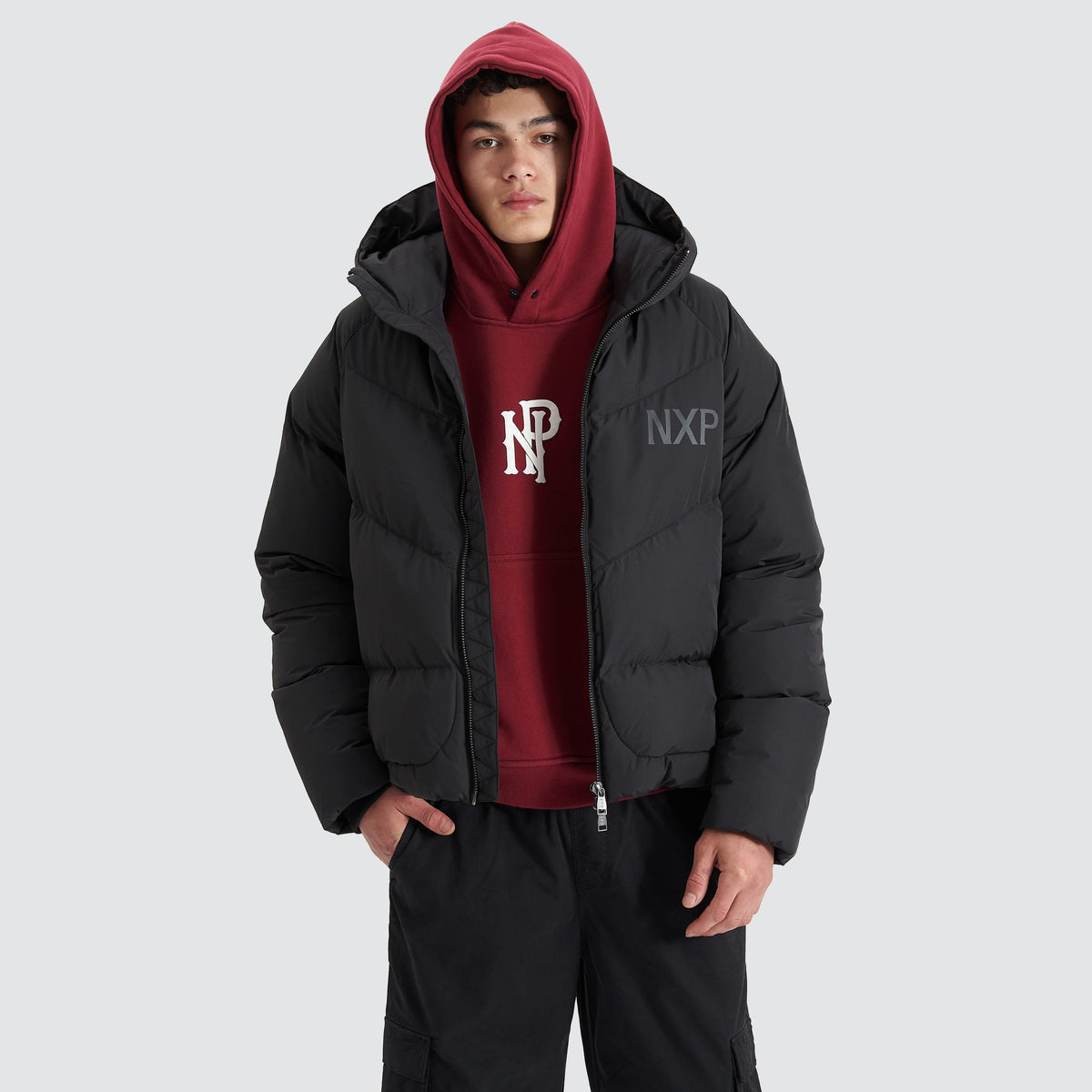 NXP Chrysler Raglan Puffer Jacket Black - Nena and Pasadena | NXP