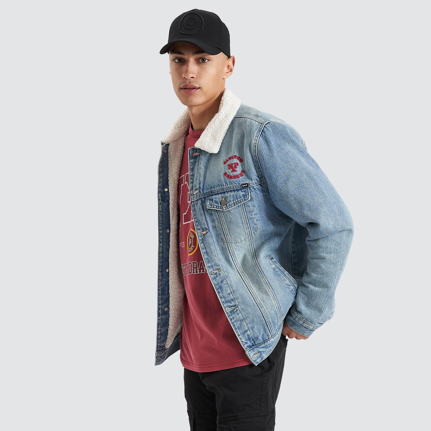 Clydesdales Denim Trucker Jacket Mid Blue