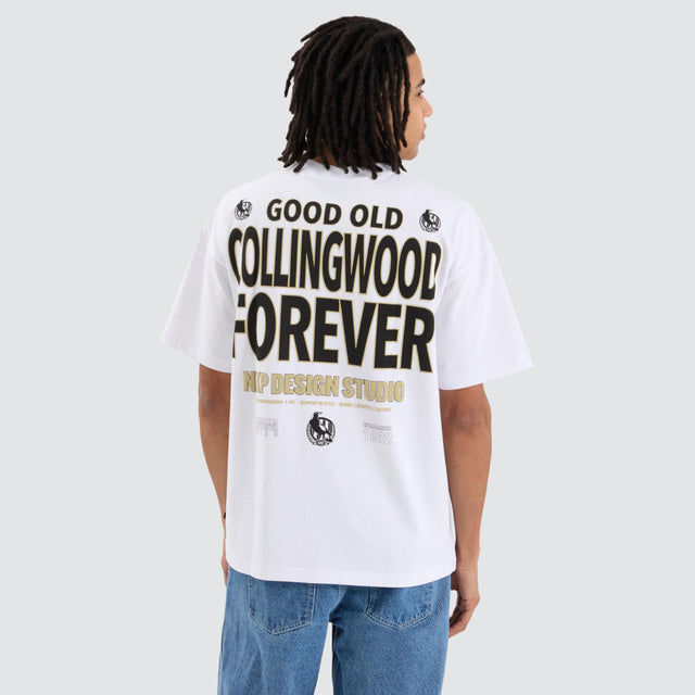 Collingwood Magpies AFL Heavy Raptor Tee Optical White