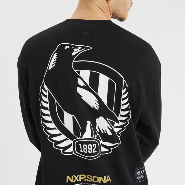Collingwood Magpies Relaxed Jumper Jet Black