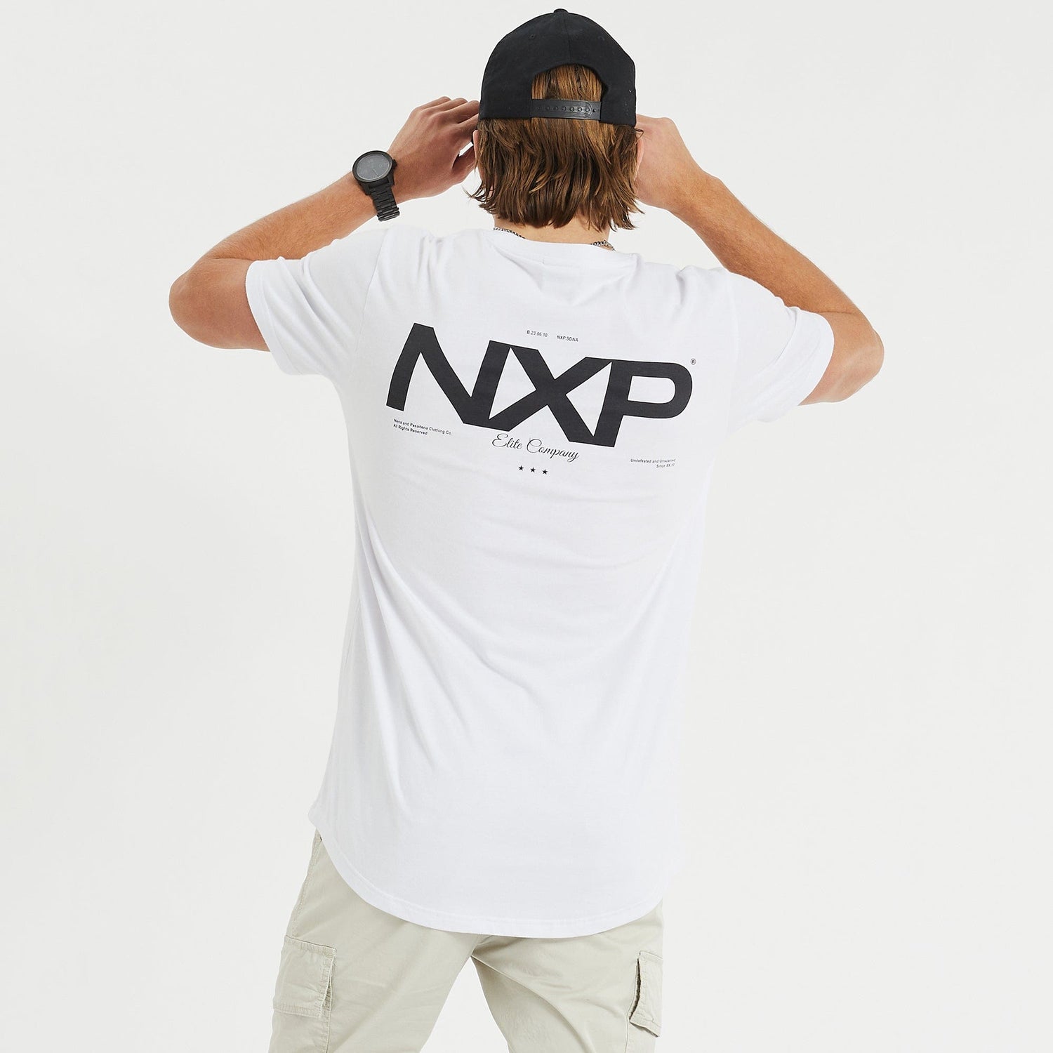 Compound Cape Back Tee White