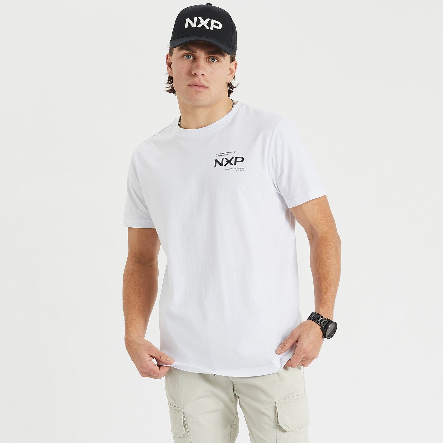 Compound Cape Back Tee White