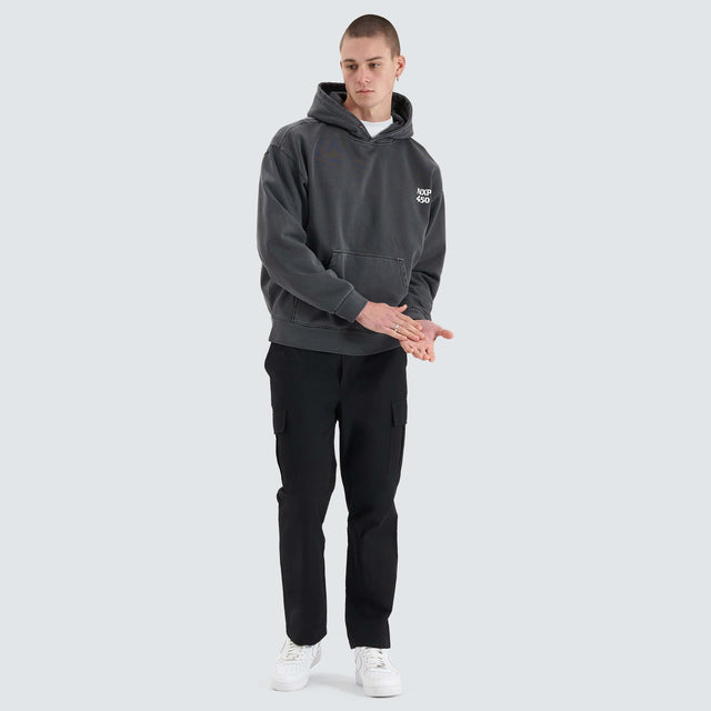 Core Line Heavy Box Fit Hooded Sweater Pigment Asphalt