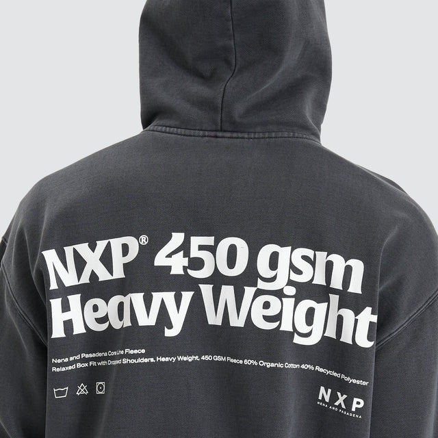 Core Line Heavy Box Fit Hooded Sweater Pigment Asphalt