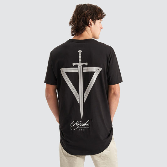 Dagger Cape Back Tee Jet Black