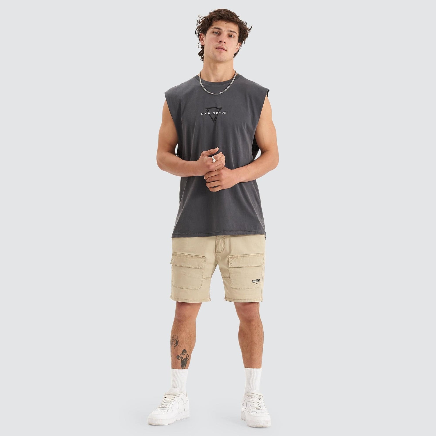 Dedicated Scoop Back Muscle Tee Pigment Asphalt