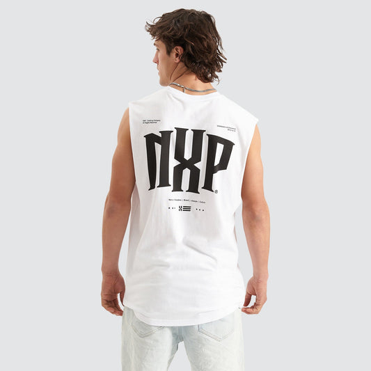 Dynamite Scoop Back Muscle Tee White