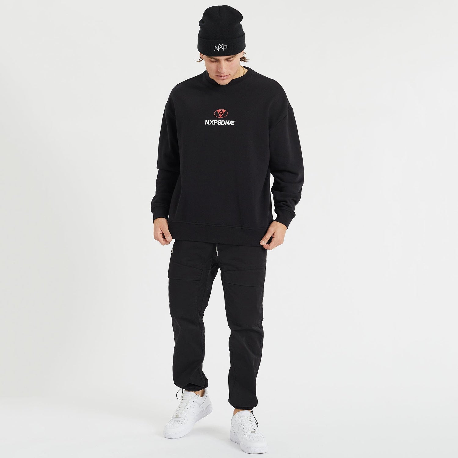Empire Heavy Relaxed Jumper Jet Black