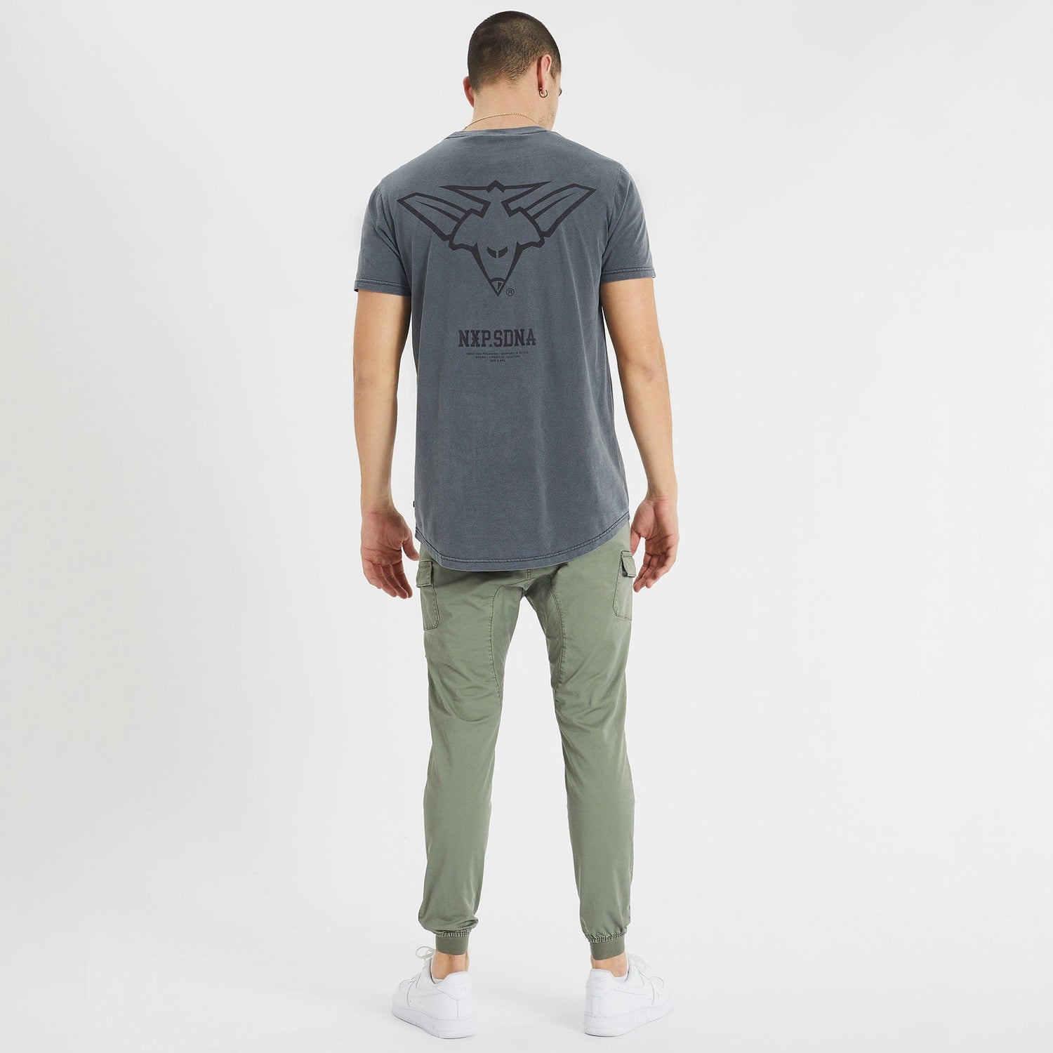 Essendon Bombers Cape Back T-Shirt Pigment Charcoal