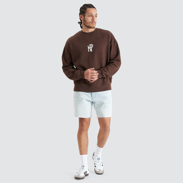 Exposed Heavy Box Fit Sweater Shaved Chocolate