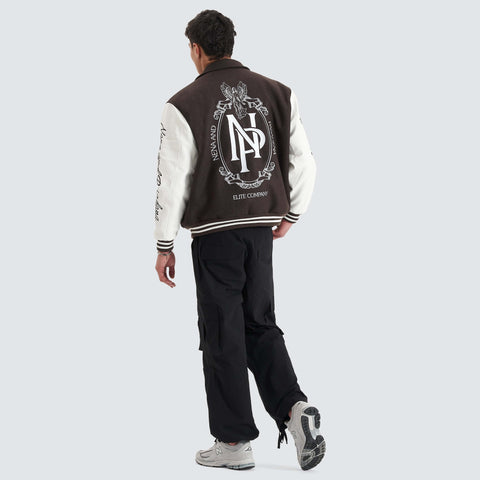 NXP Facade Varsity Jacket in After Dark - Nena and Pasadena | NXP