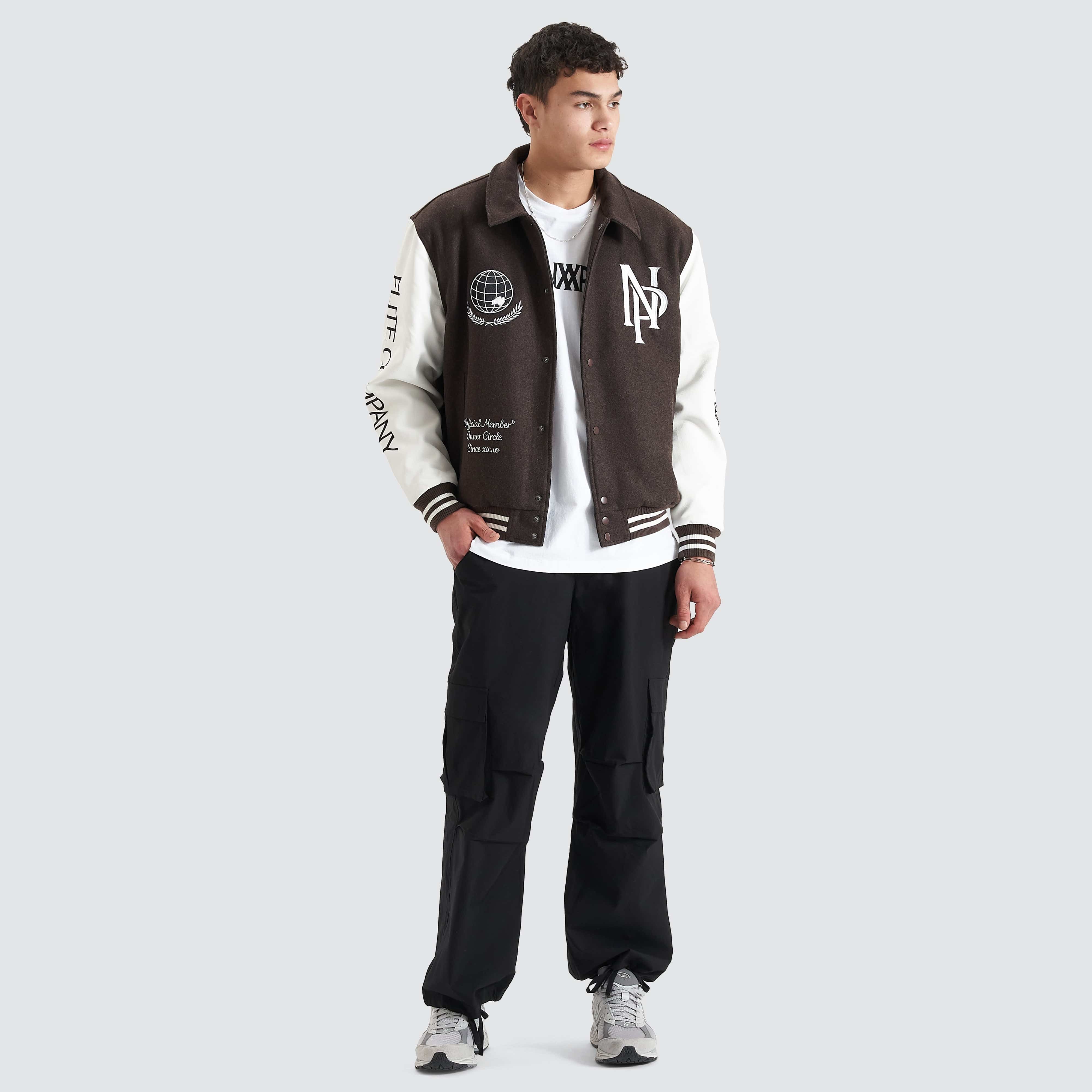 NXP Facade Varsity Jacket in After Dark - Nena and Pasadena | NXP