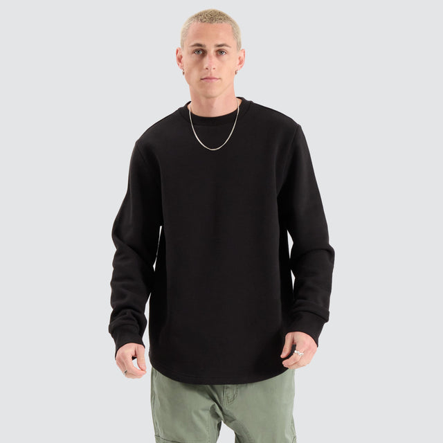 Fernie Dual Curved Sweater Jet Black