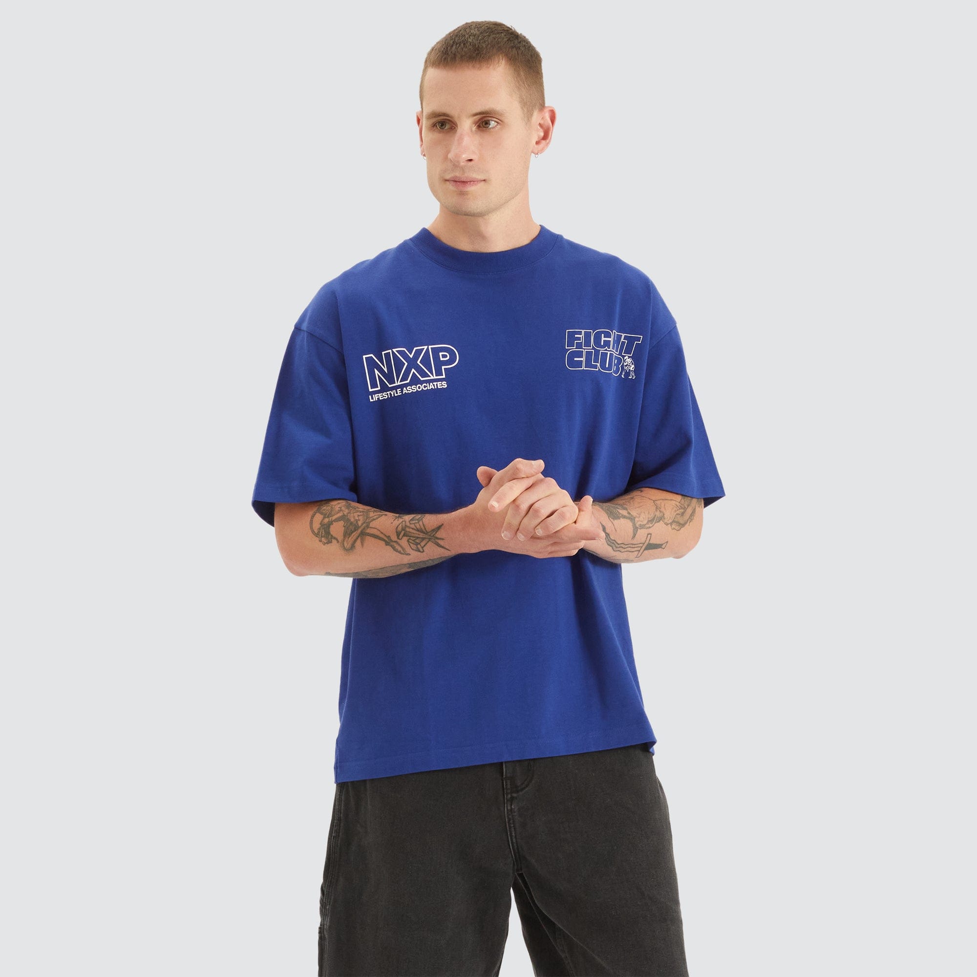 NXP Fight Club Heavy Street Tee in Blue - Nena and Pasadena | NXP