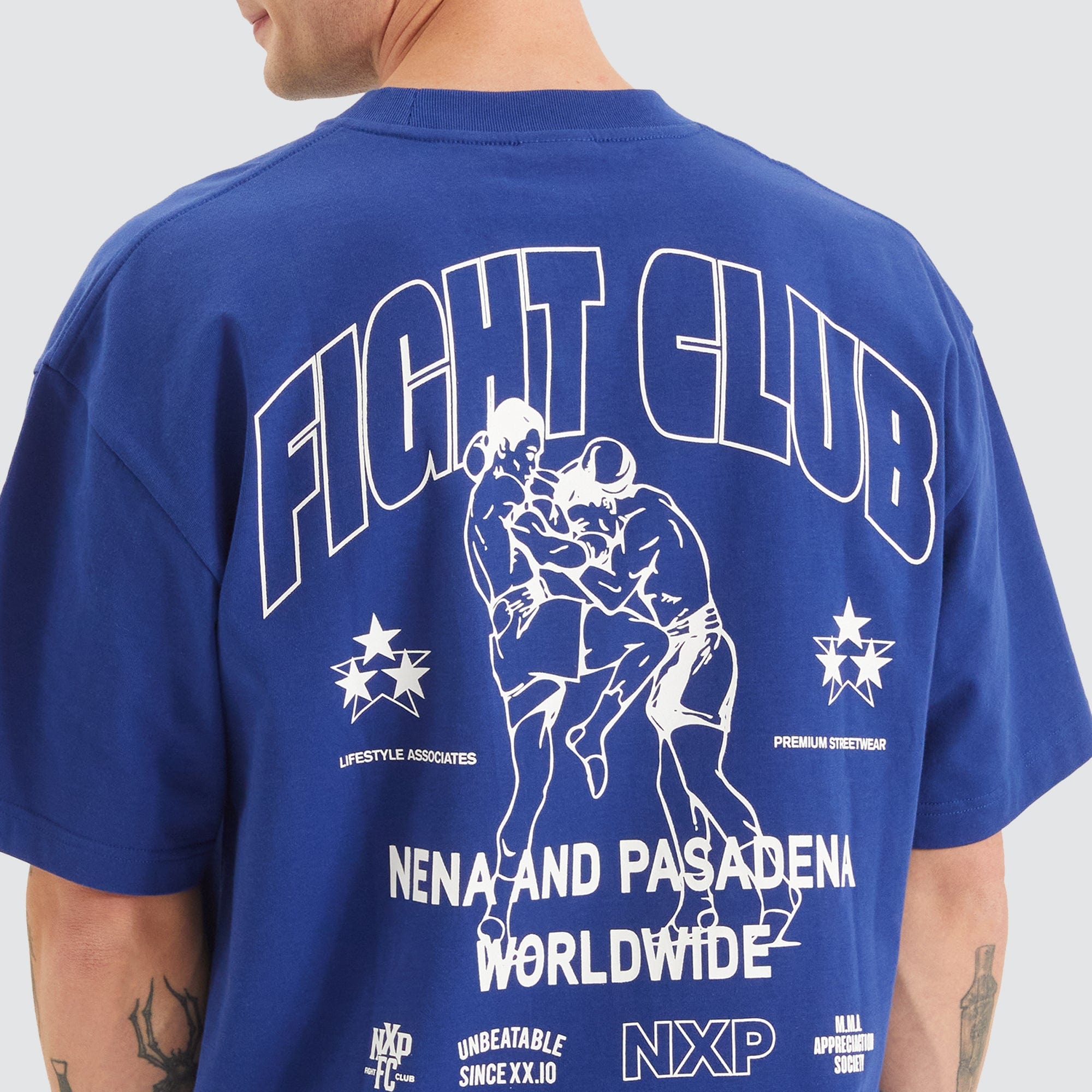 NXP Fight Club Heavy Street Tee in Blue - Nena and Pasadena | NXP