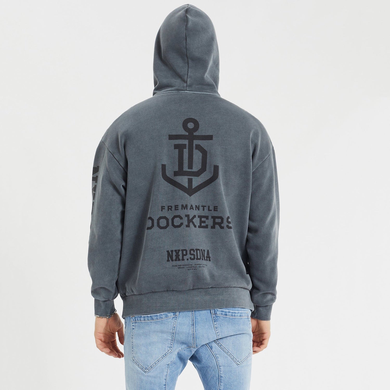 Freemantle Dockers Relaxed Hoodie Pigment Charcoal