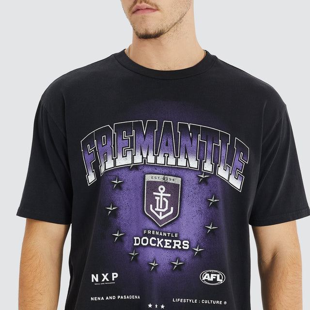 Fremantle Dockers Box Fit Scoop T-Shirt Mineral Black