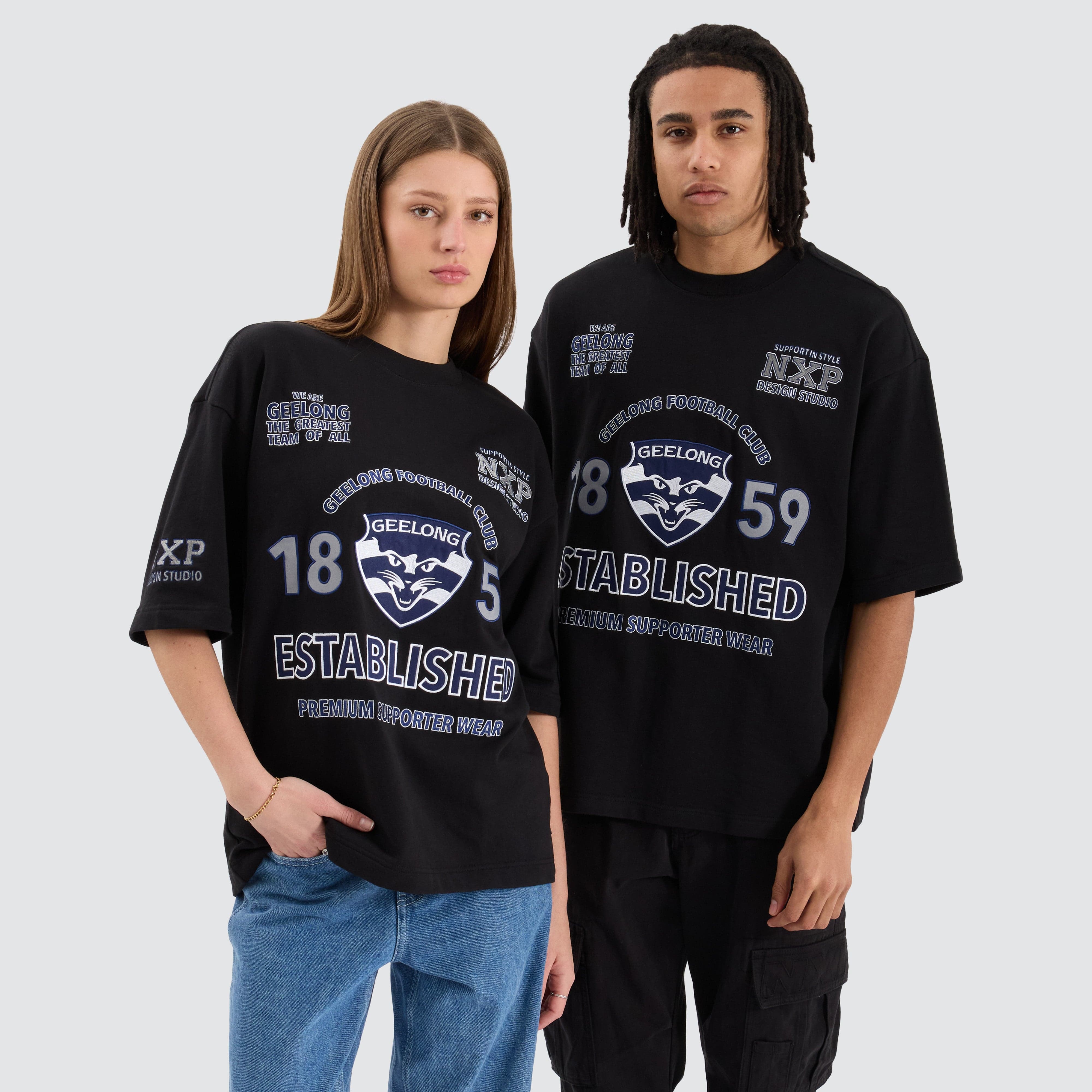 Geeong / wrap cross shirt Geelong Cats Mitchell & Ness Abstract 