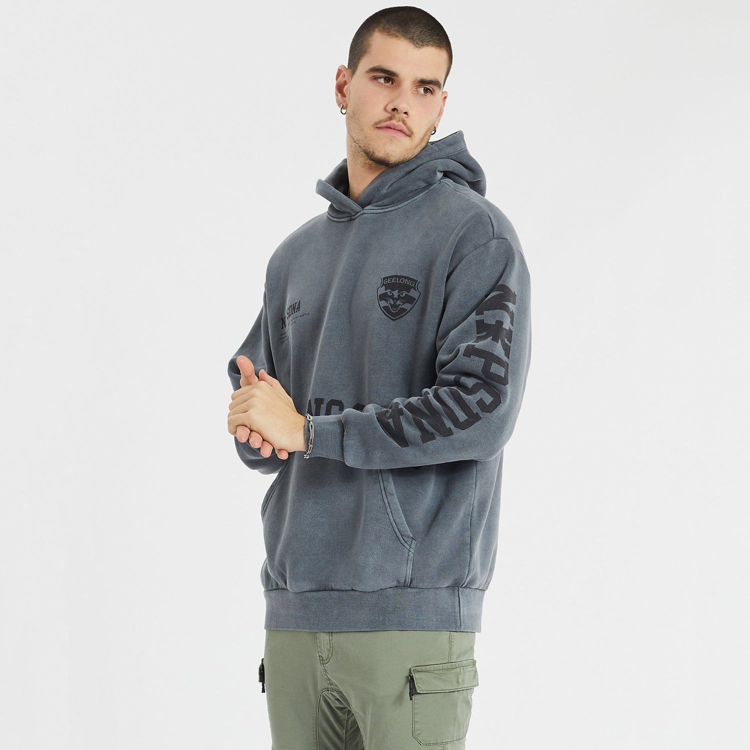 Geelong Cats Relaxed Hoodie Pigment Charcoal
