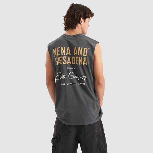 Hesitation Relaxed Muscle Tee Pigment Asphalt