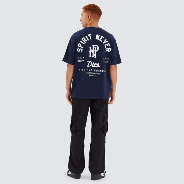 Legacy Box Fit Tee Navy Blue