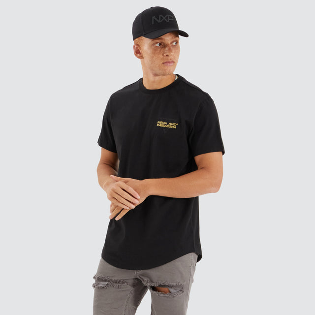 Level Dual Curved Tee Jet Black