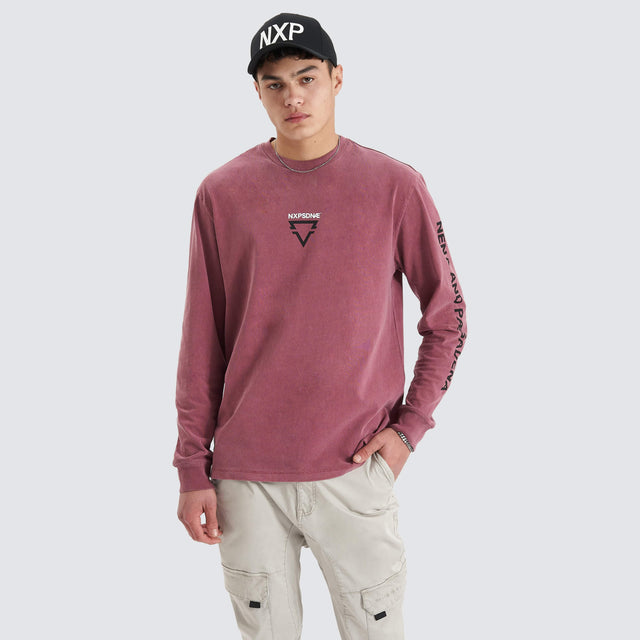 Liminal Heavy Relaxed Long Sleeve Tee Pigment Renaissance Red