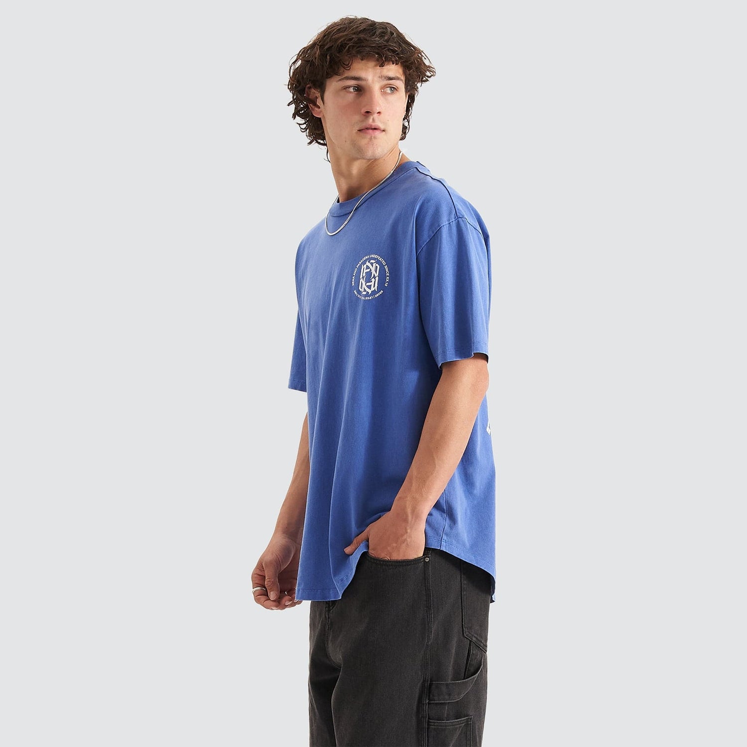 Lively Heavy Box Fit Scoop T-Shirt Pigment Blue