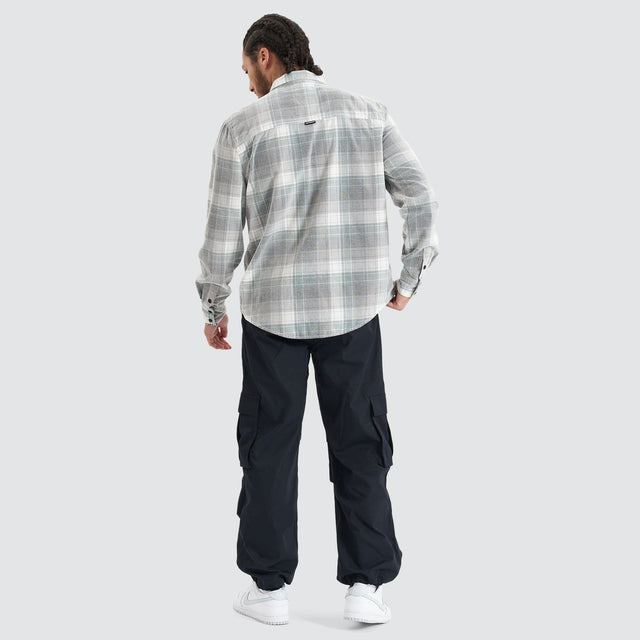 Match Cord Long Sleeve Shirt Silver Pine/White Check