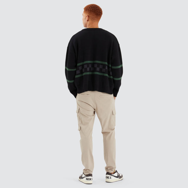 Median Relaxed Knit Jumper Jet Black