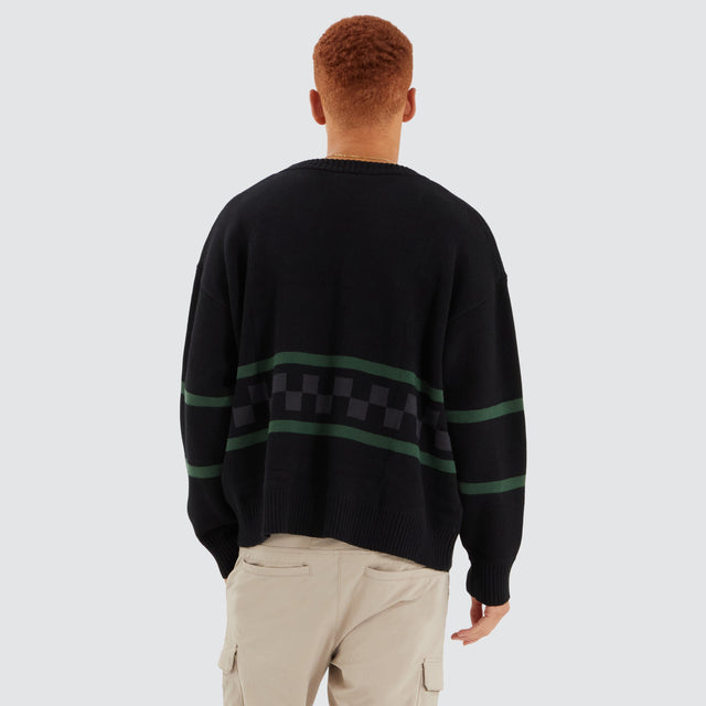 Median Relaxed Knit Jumper Jet Black