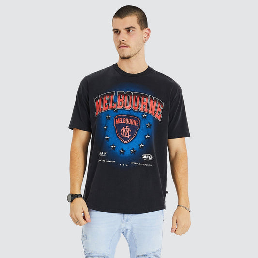 Melbourne Demons Box Fit Scoop T-Shirt Mineral Black