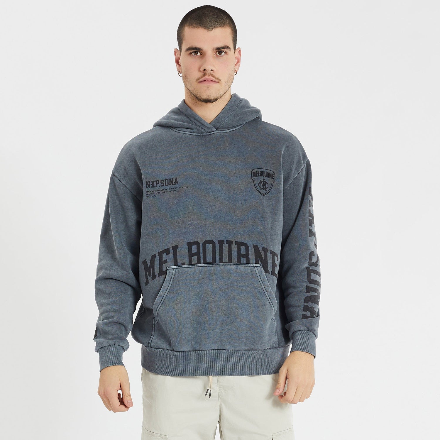 Melbourne Demons Relaxed Hoodie Pigment Charcoal