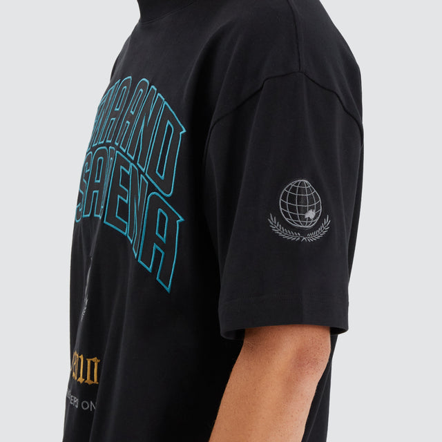 Members Loop Back Street Tee Jet Black