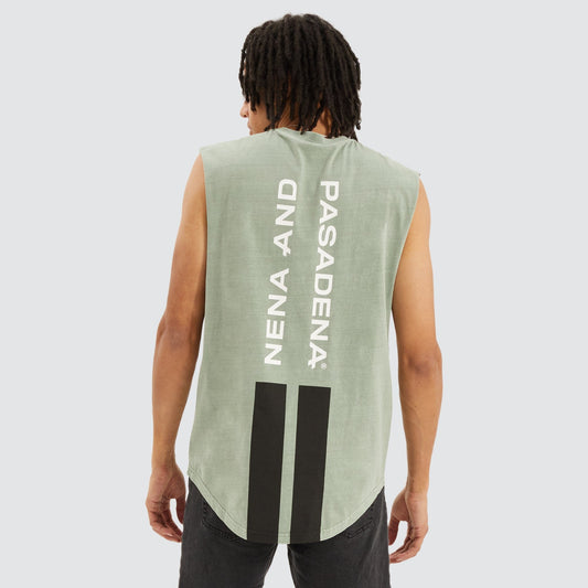 Midnight Dual Curved Muscle Tee Pigment Sage