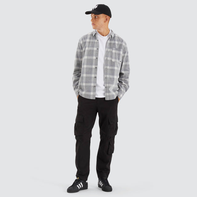 Motion Longsleeve Cord Shirt Blue Granite Check