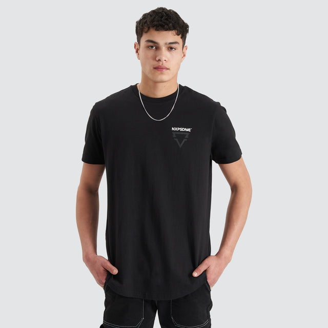 Mullion Tee Jet Black