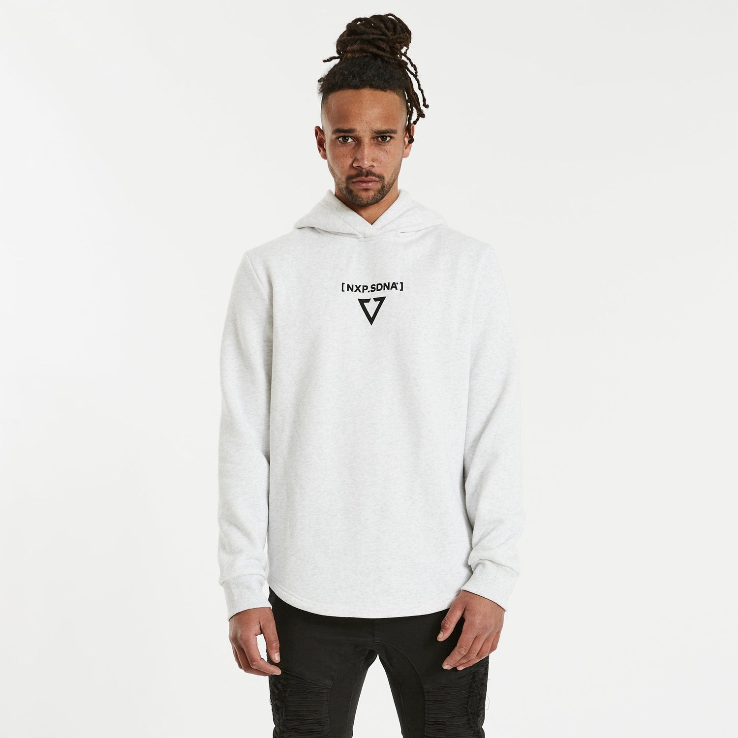 Neighbourhood Hooded Dual Curved Jumper Snow Marle