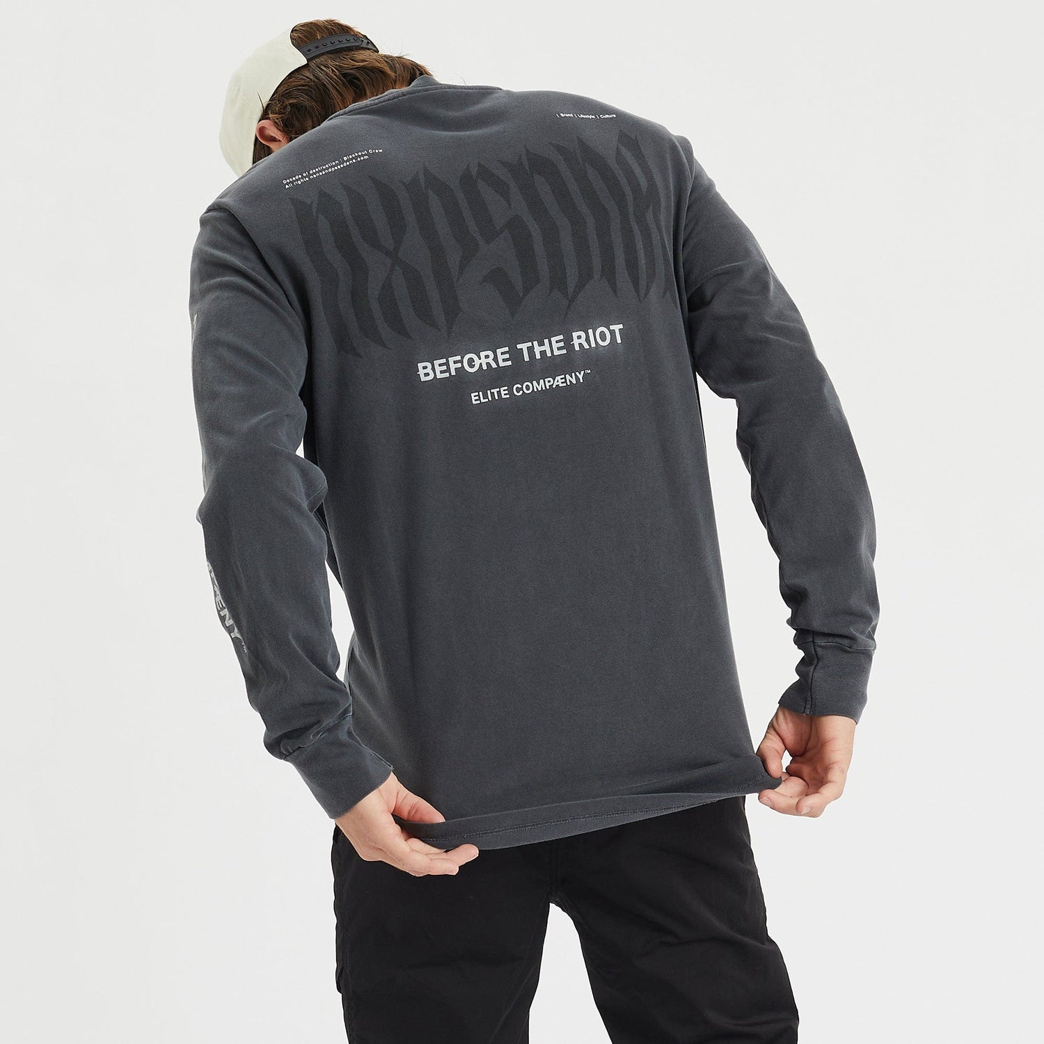 Nocturne Heavy Cape Back Long SleeveT-Shirt Pigment Asphalt