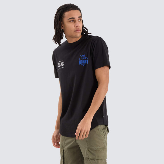 North Melbourne Kangaroos AFL Dual Curved Tee Jet Black