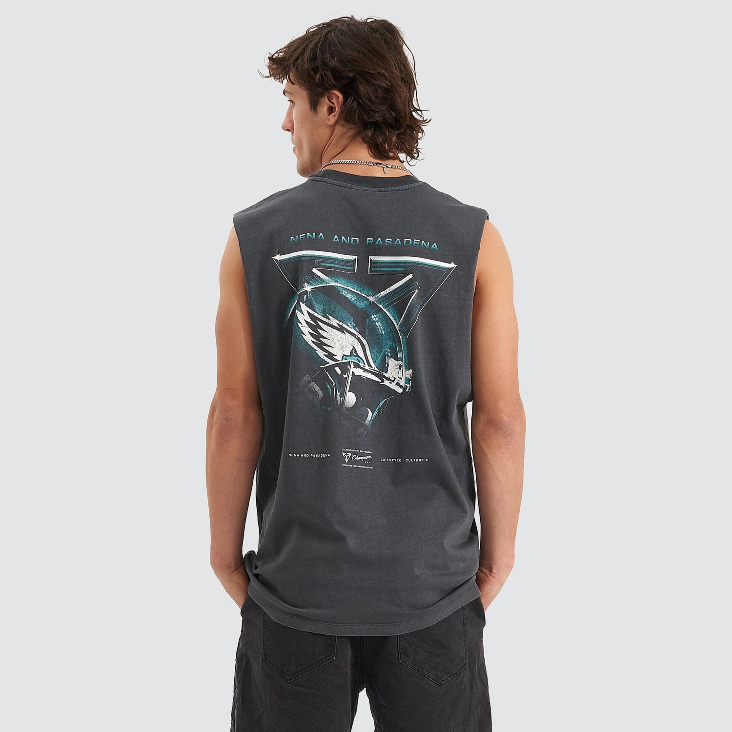 NXP Eagles Relaxed Muscle Tee Pigment Asphalt