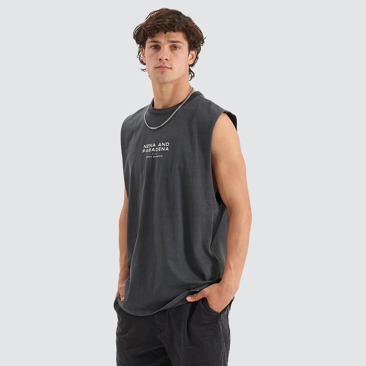 NXP Eagles Relaxed Muscle Tee Pigment Asphalt