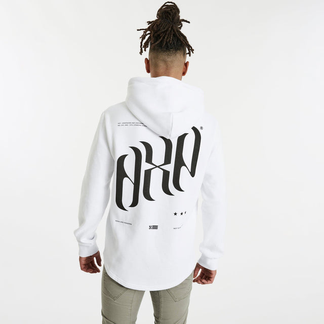 Octane Hooded Dual Curved Jumper White