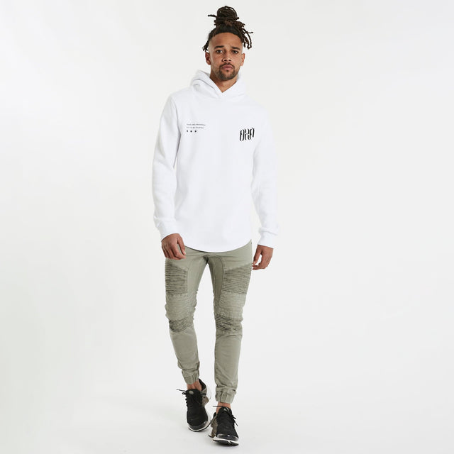 Octane Hooded Dual Curved Jumper White