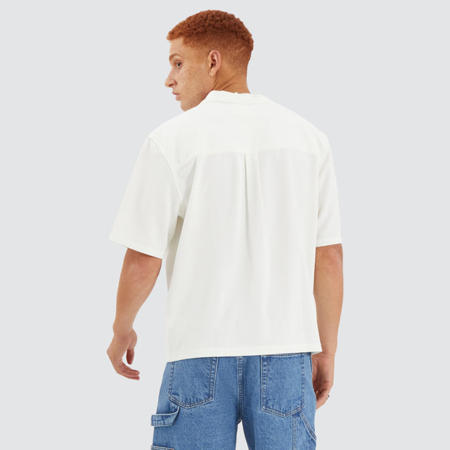 Operator Box Cropped Resort Shirt Off White