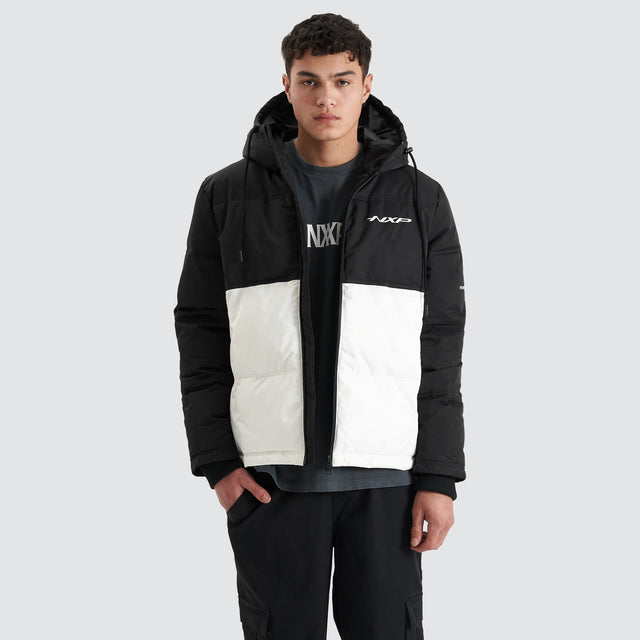 Pavilion Hooded Puffer Black/White