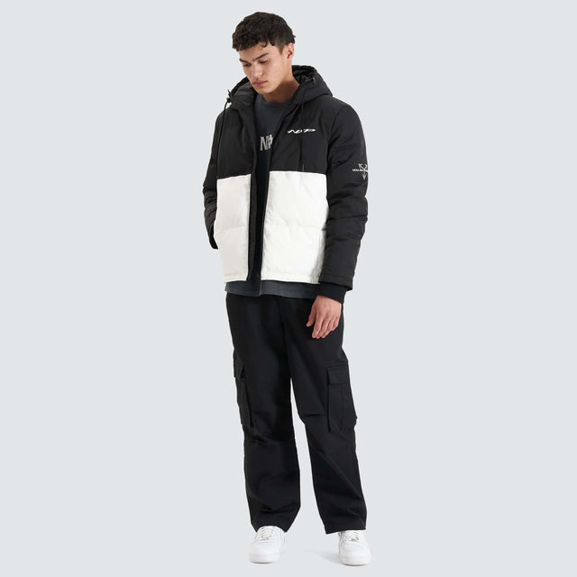 Pavilion Hooded Puffer Black/White