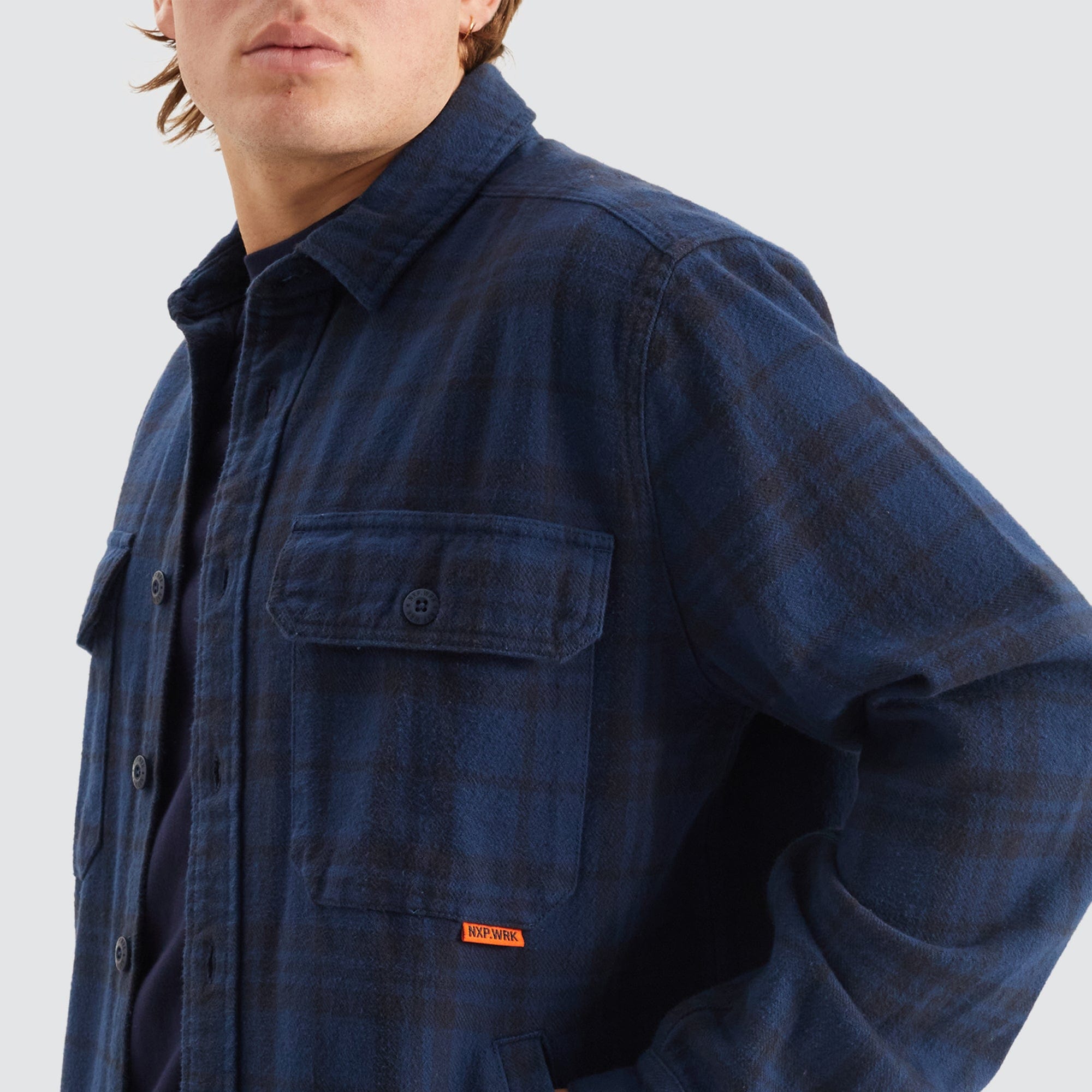 トップス The Madshop Resort shirt(Navy check) Midnight Next Ex Shirt in superfine cotton | TWP